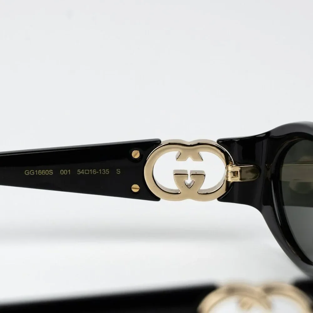 Gucci Men Sunglasses Black Grey Oval GG1660S 001 BRAND NEW